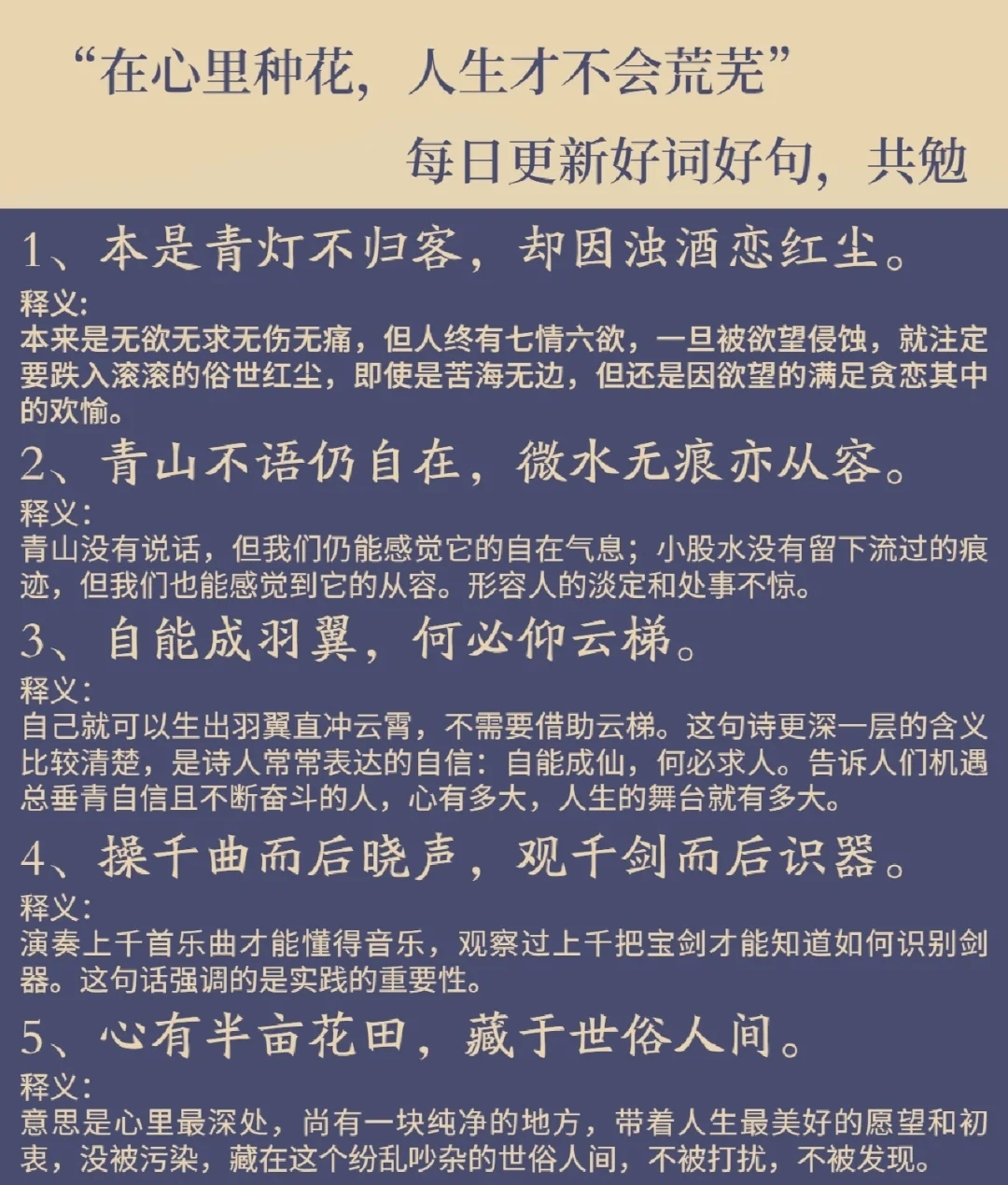 在心里种花，人才不会荒凉（好词好句分享）-猪文网