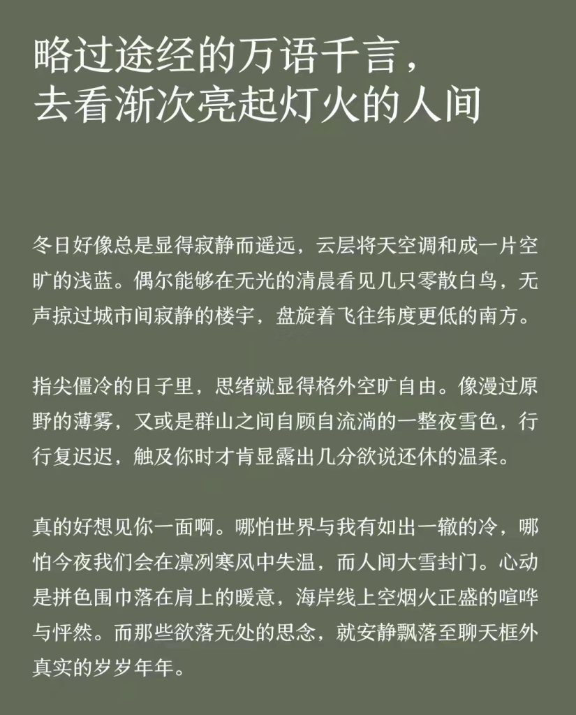 略过途经的万语千言，去看渐次亮起灯火的人间-猪文网